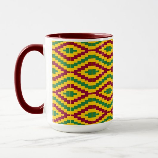 Colorful African Kente Pattern マグカップ (左)