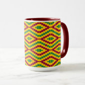 Colorful African Kente Pattern マグカップ (正面右)