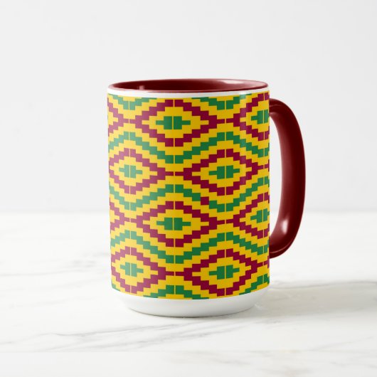 Colorful African Kente Pattern マグカップ (正面右)