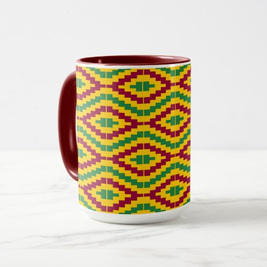 Colorful African Kente Pattern マグカップ (正面左)