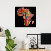 Colorful African Map Poster ポスター (ホームオフィス)