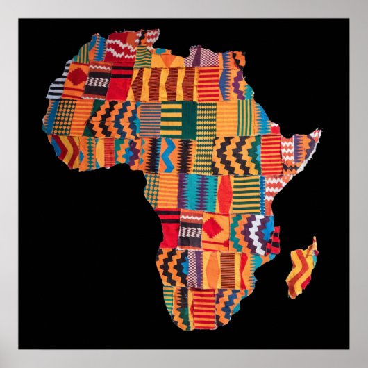 Colorful African Map Poster ポスター (正面)