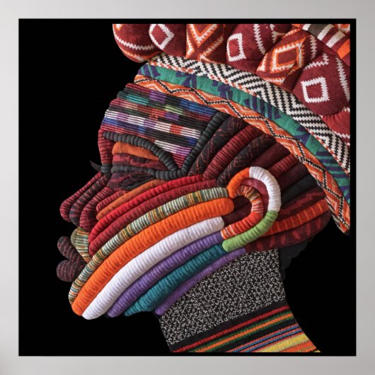Colorful African Woman Poster ポスター (正面)