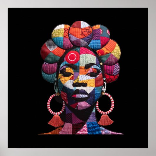 Colorful African Woman Poster ポスター (正面)