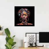Colorful African Woman Poster ポスター (ホームオフィス)