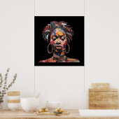 Colorful African Woman Poster ポスター (キッチン)