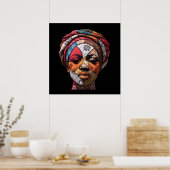 Colorful African Woman Poster ポスター (キッチン)