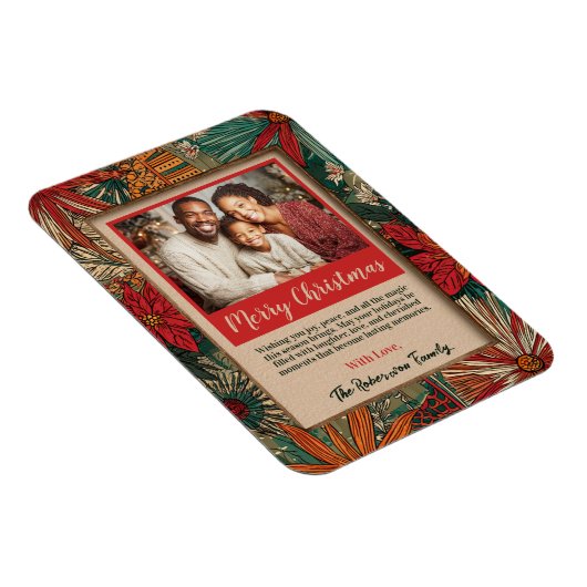 Colorful Afro-Boho Merry Christmas  マグネット (右側)
