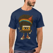 Colorful Afro Cassette Character Sticker Tシャツ (正面)