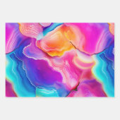 Colorful Agate Abstract with Swirling Layers ラッピングペーパーシート (正面3)
