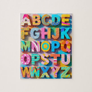 Colorful Alphabet Puzzle with Missing Letters ジグソーパズル