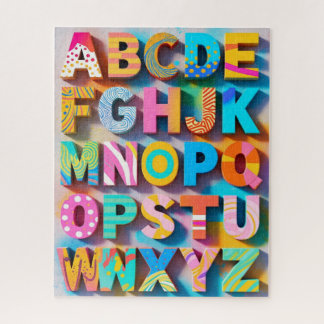 Colorful Alphabet Puzzle with Missing Letters ジグソーパズル