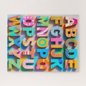 Colorful Alphabet Puzzle with Missing Letters ジグソーパズル (横)