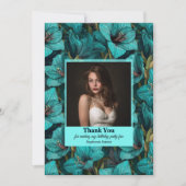 Colorful Amaryllis Female Birthday Trendy サンキューカード (正面)