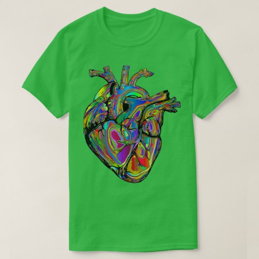 Colorful Anatomical Heart Tシャツ (デザイン正面)