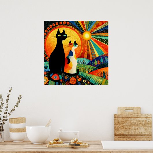 Colorful and Fun, Two Cats, ポスター (キッチン)