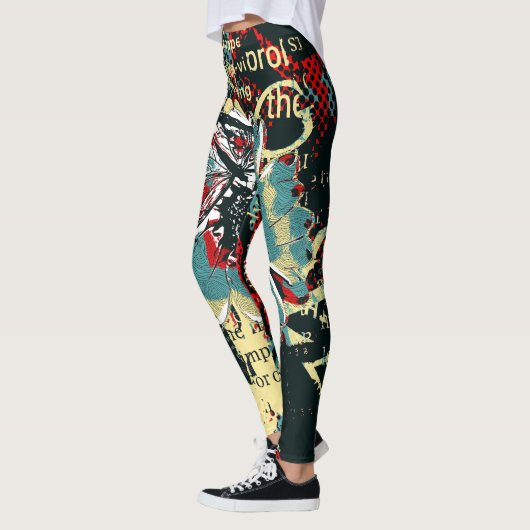 Colorful and Trendy Abstract Pattern Leggings レギンス (左)
