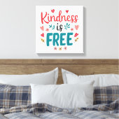 Colorful and Uplifting Kindness Slogan キャンバスプリント (インサイチュ (寝室))