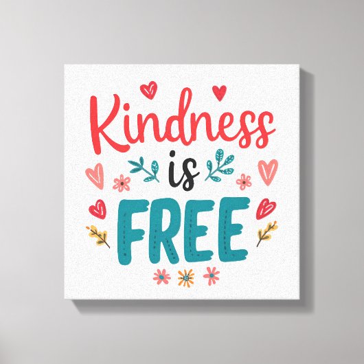 Colorful and Uplifting Kindness Slogan キャンバスプリント (正面)