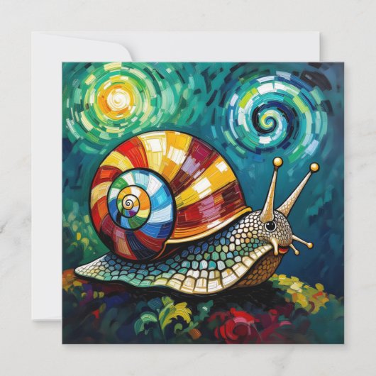 Colorful and Vibrant Impasto Snail Blank カード (正面)