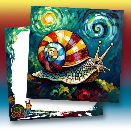 Colorful and Vibrant Impasto Snail Blank カード