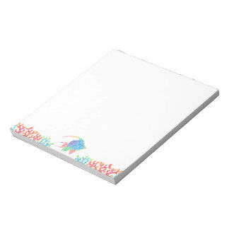 Colorful Angelfish and Coral Notepad ノートパッド