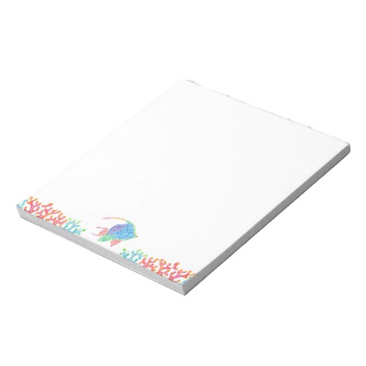 Colorful Angelfish and Coral Notepad ノートパッド (回転)