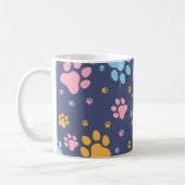 Colorful Animal Paw Prints Pattern コーヒーマグカップ (左)
