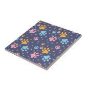 Colorful Animal Paw Prints Pattern タイル (側面)