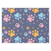 Colorful Animal Paw Prints Pattern テーブルクロス (正面(横))