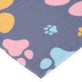 Colorful Animal Paw Prints Pattern テーブルクロス (アングル)