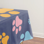Colorful Animal Paw Prints Pattern テーブルクロス (インサイチュ)