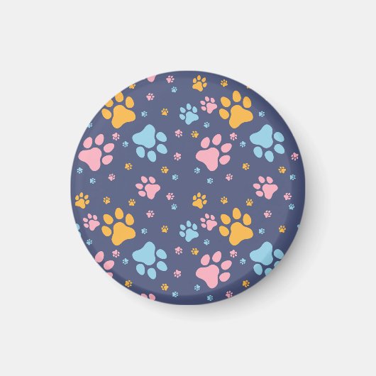 Colorful Animal Paw Prints Pattern マグネット (正面)