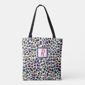 Colorful Animal Print Custom Monogrammed トートバッグ (裏面)