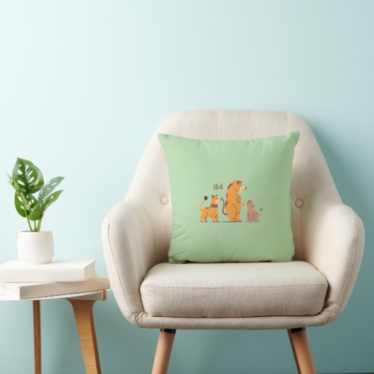 Colorful Animal Print Throw Pillow クッション (椅子)