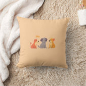 Colorful Animal Print Throw Pillow クッション (ブランケット)