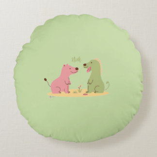 Colorful Animal Print Throw Pillow ラウンドクッション