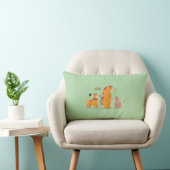 Colorful Animal Print Throw Pillow ランバークッション (椅子)