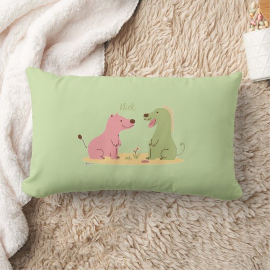 Colorful Animal Print Throw Pillow ランバークッション (ブランケット)