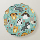 Colorful Animal Print Throw Pillow Case ラウンドクッション (裏面)