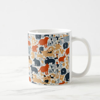 "Colorful Animal Silhouette Pattern Mug コーヒーマグカップ