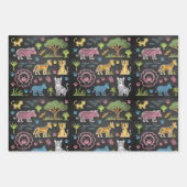 Colorful animals and trees are arranged  ラッピングペーパーシート (正面2)