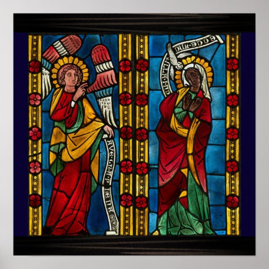 Colorful Annunciation With Mary And Gabriel ポスター (正面)
