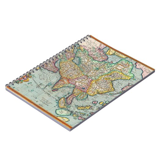 Colorful Antique Asia Map Notebook ノートブック (左側)