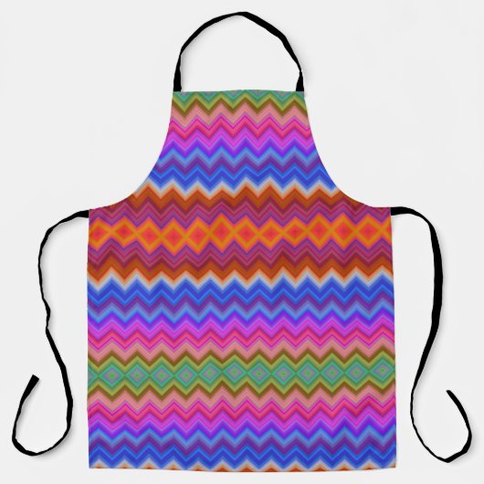 Colorful apron featuring a vibrant zigzag pattern  エプロン (正面)