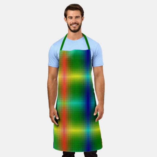colorful apron with a gradient pattern エプロン (着用した状態)