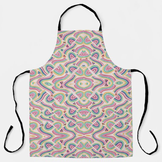 Colorful apron with intricate, swirling patterns  エプロン (正面)