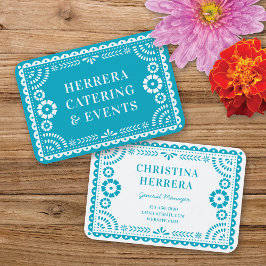 Colorful Aqua Papel Picado Catering Event Stylist 名刺