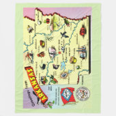 Colorful Arkansas Map Fleece Blanket フリースブランケット (正面)