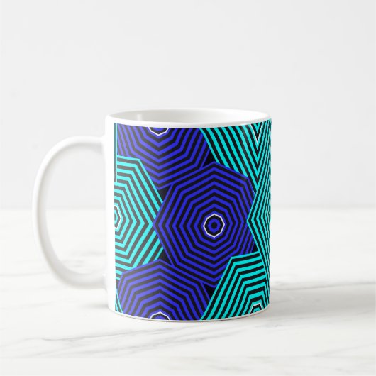 Colorful Art Nouveau Pattern  コーヒーマグカップ (左)